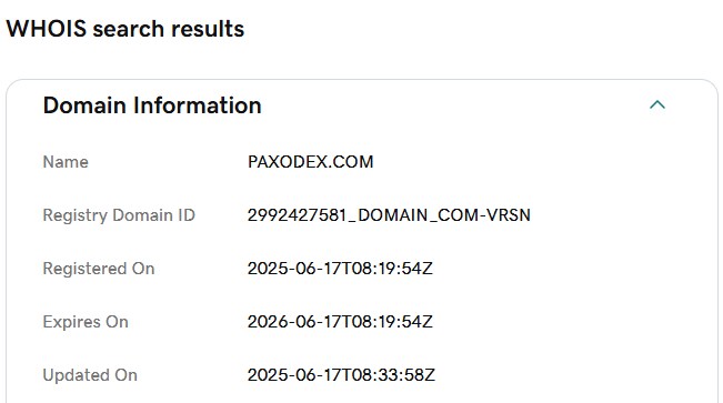Paxodex.com-Domain-Age