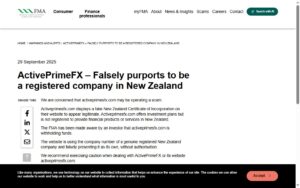ActivePrimeFXNew-Zealand-Financial-Markets-Authority Warnings