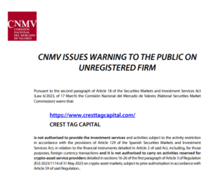 CNMV warning