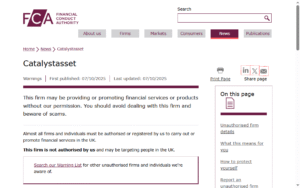 Catalystasset-FCA Warnings