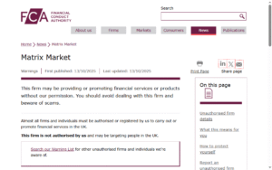 Matrix-Market-FCA Warnings