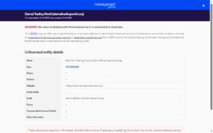 Eternal-Trading-World ASIC Warning