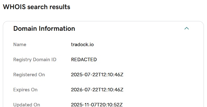 Tradock.io WHOIS