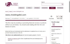 choldingsltd-FCA Warning