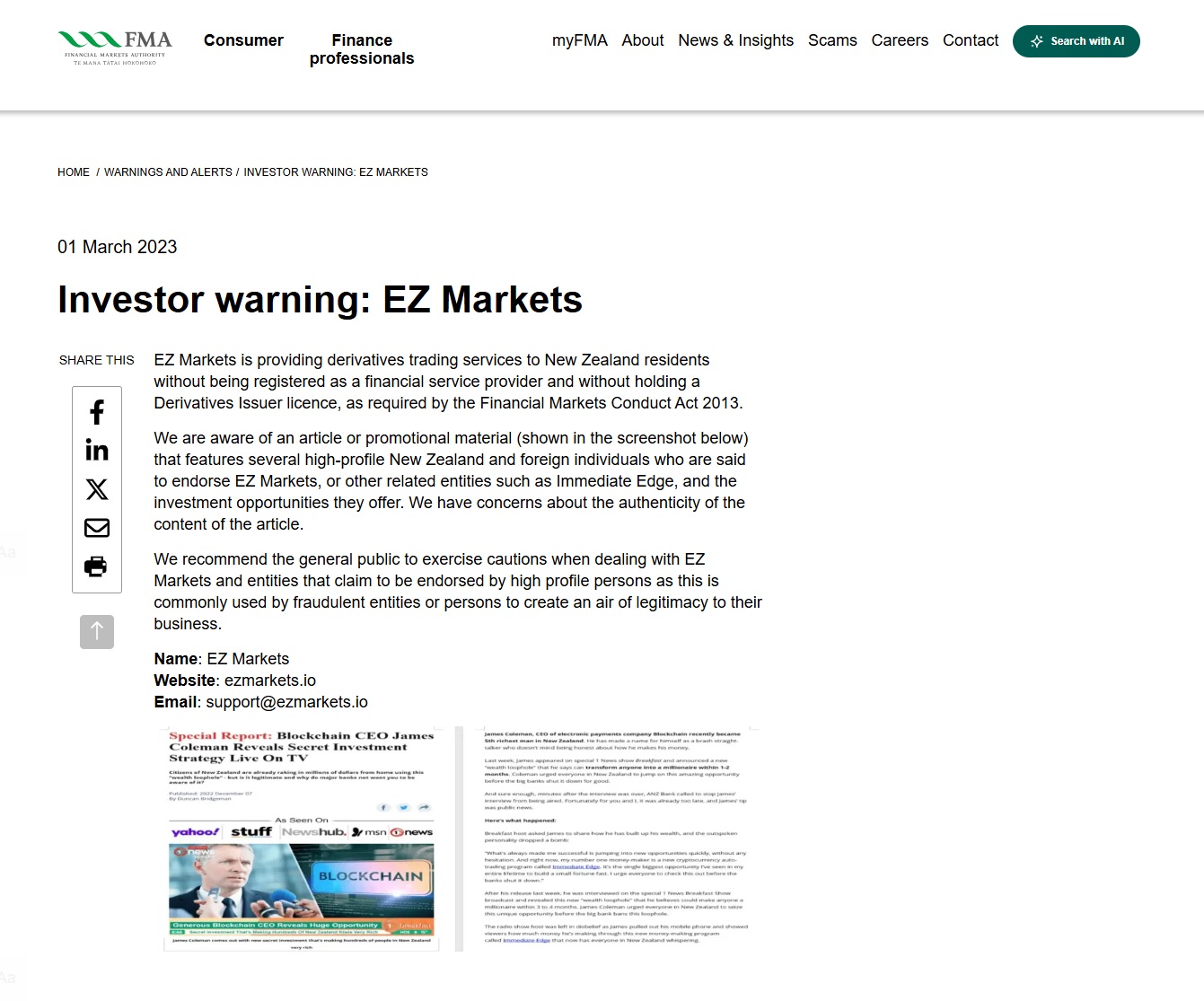 Investor-warning-EZ-Markets-Financial-Markets-Authority
