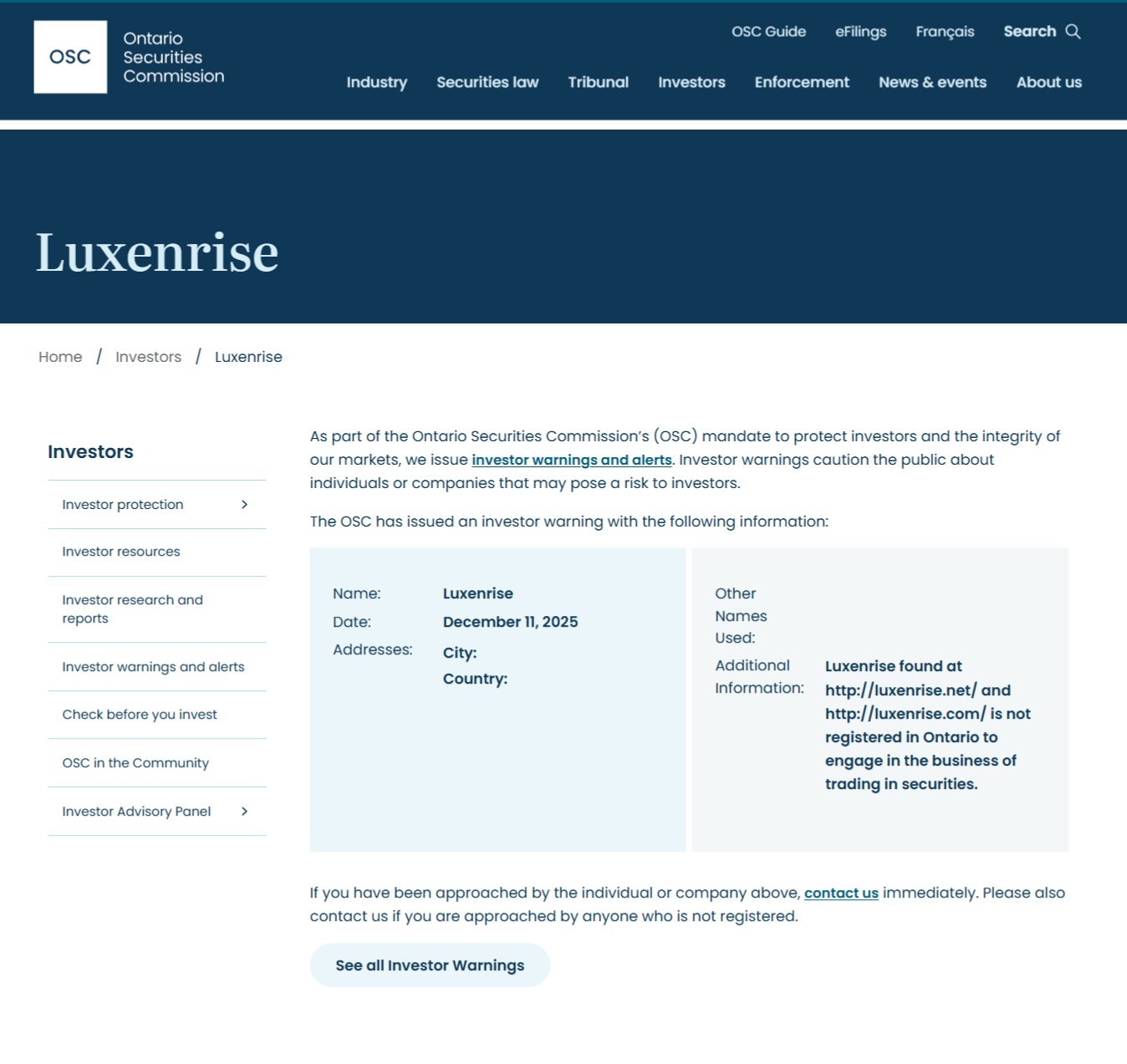 Luxenrise-OSC-Warning