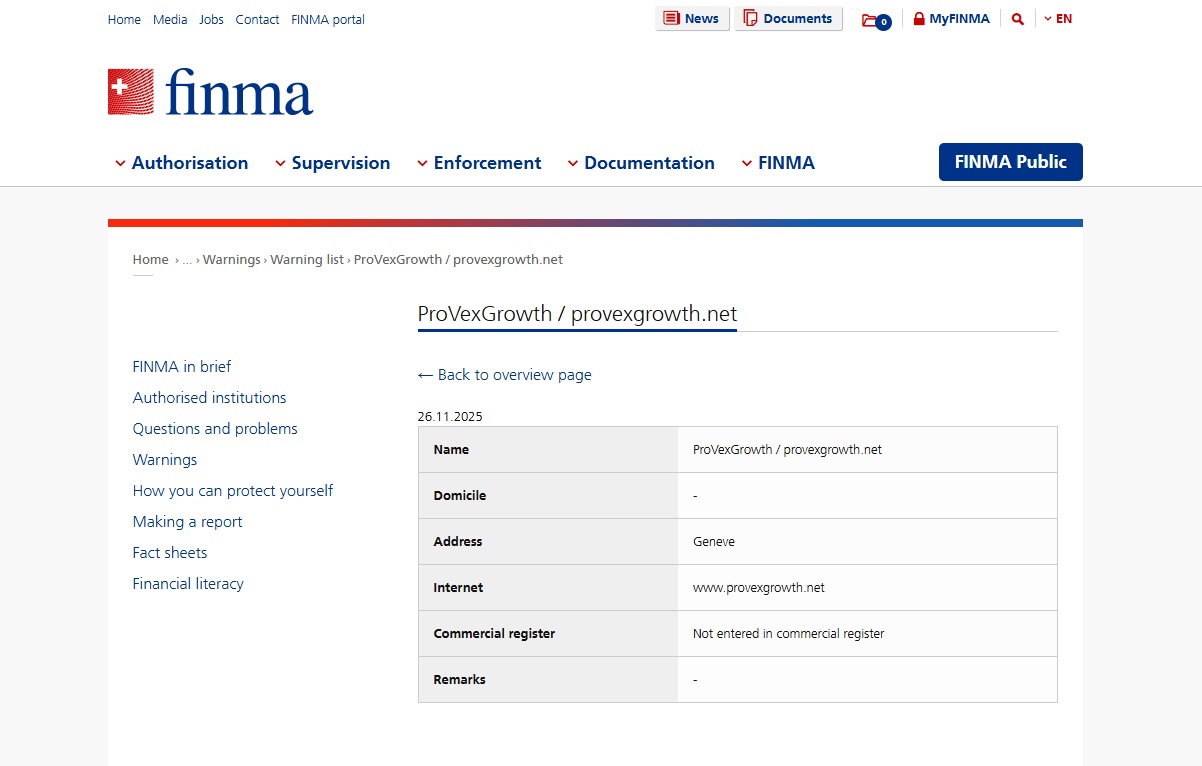 ProVexGrowth-provexgrowth-net-Warning-list-FINMA